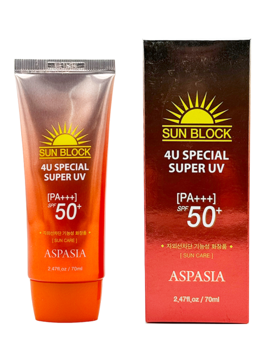 Aspasia 4U Sun Block UV Special Super SPF 50+/Pa+++ Крем для лица солнцезащитный специальный, 70 мл