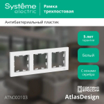 ATLASDESIGN 3-постовая РАМКА, универсальная, БЕЛЫЙ
