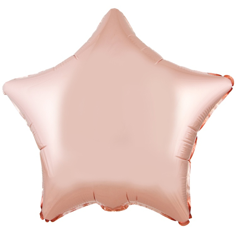 Шар фольгированный Звезда 45 см (Розовое Золото)