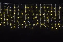 Светодиодный занавес с мерцающим диодом 5*0.7 м., 350 теплых белых LED ламп, белый провод, Winner Light (ww.03.6W.350+)