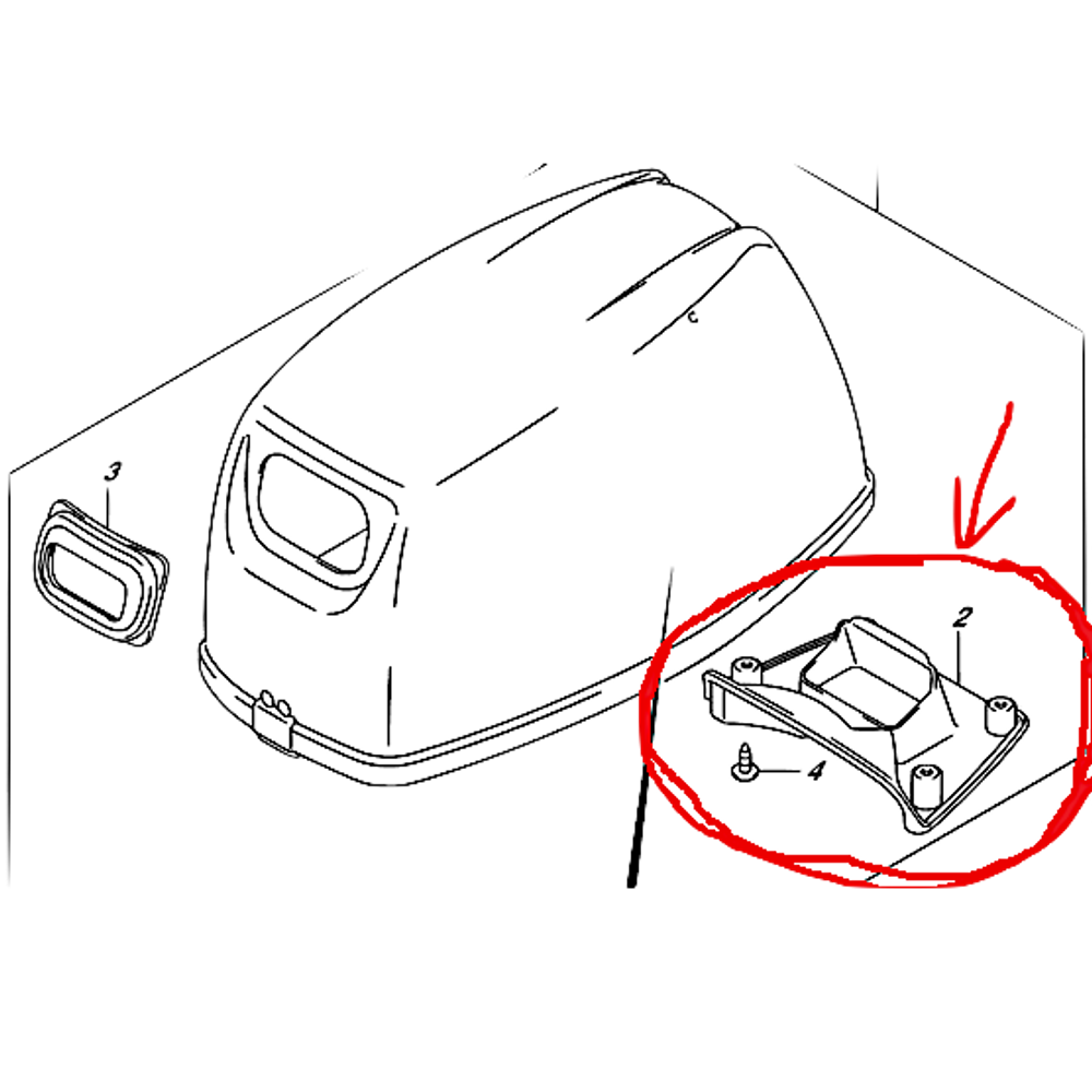 Suzuki 61433-95L00-0000 Cover,Air intake inner DT9.9A/ 15A Оригинал