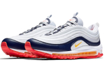 Кроссовки Nike Air Max 97 Midnight Navy Laser Orange (Женская размерная сетка)