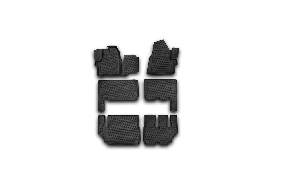 Коврики 3D в салон FORD Tourneo Custom, 01/2013-, 9 seats, 6 шт. (полиуретан) Element.CARFRD00029K