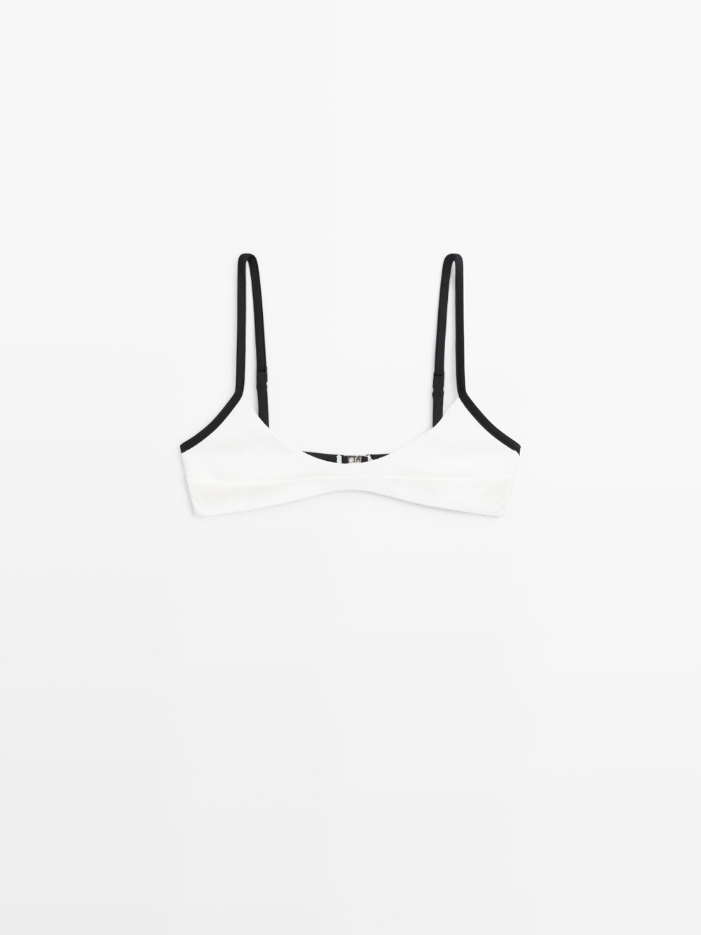 Massimo Dutti Топ бикини с рельефной отделкой, белый