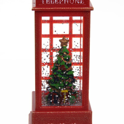 Сувенир с подсветкой Christmas «Телефонная будка - Сказочная Ёлочка» 12,5х5,3х5,3 см