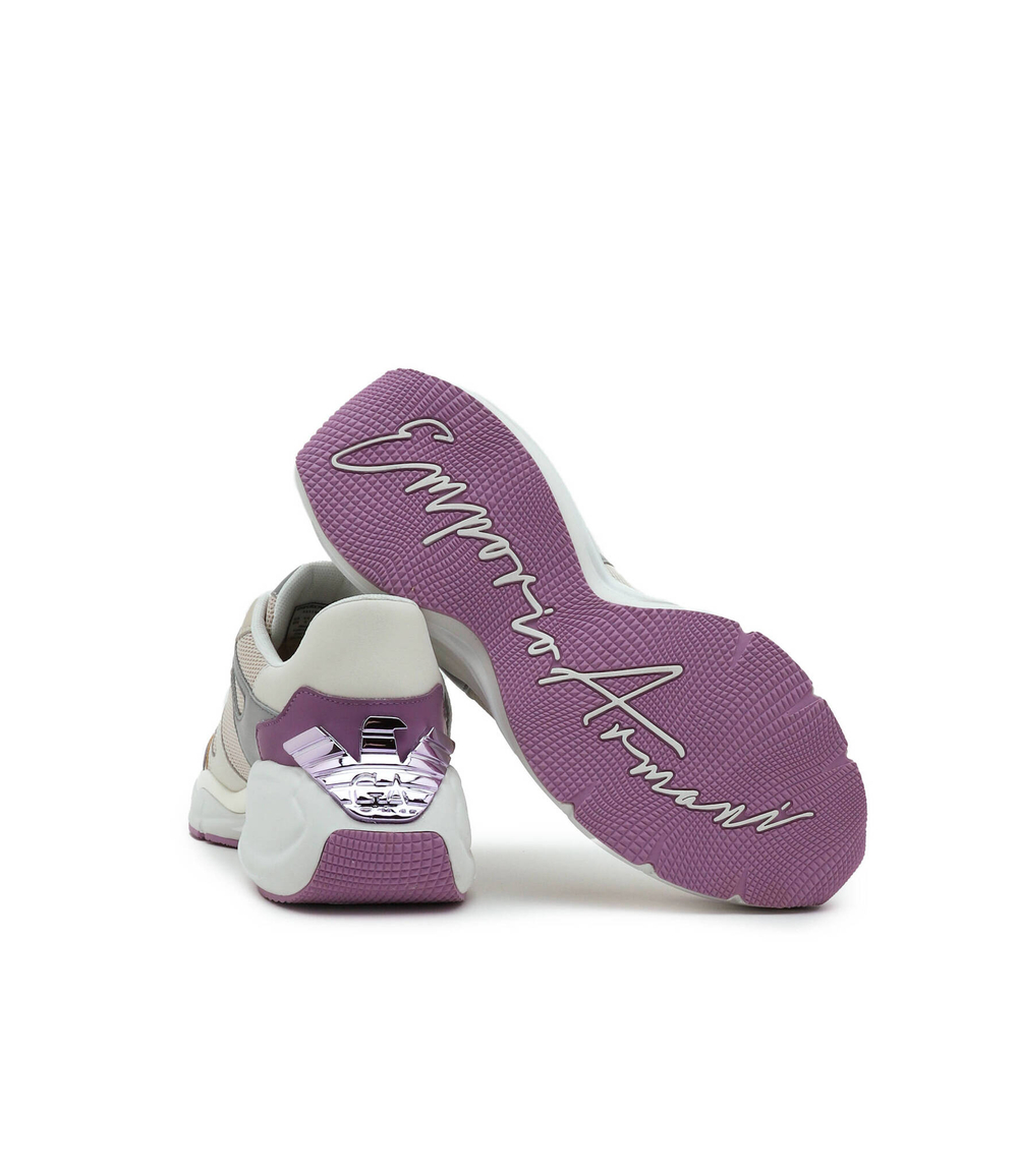 Кожаные кроссовки Emporio Armani - бежевый(X3X184 XN829)