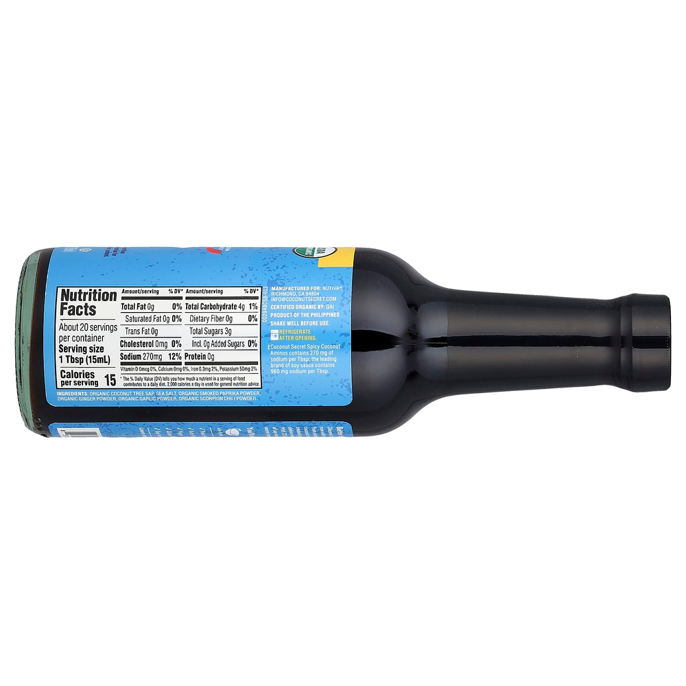 Coconut Secret, Coconut Aminos, альтернативный соевый соус без сои, средней остроты, 296 мл (10 жидк. унций)