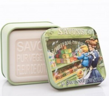 Мыло с цветком хлопка в металлической коробке, 100 гр