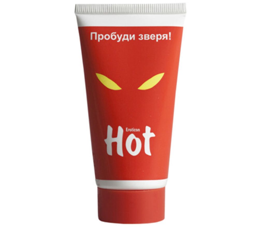 Гель-смазка возбуждающая HOT пробуди зверя с женьшенем ,50 мл