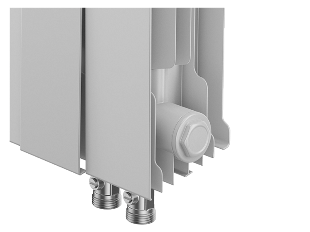 Радиатор биметаллический Royal Thermo PianoForte 300 Bianco Traffico 12 секций VDR (нижнее правое подключение)