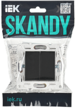 SKANDY Выключатель 2-клавишный 10А SK-V04Bl черный IEK