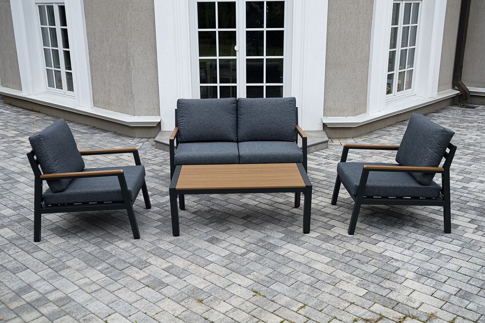 "Камелия" лаунж-зона 4-местная из алюминия, цвет темно-серый