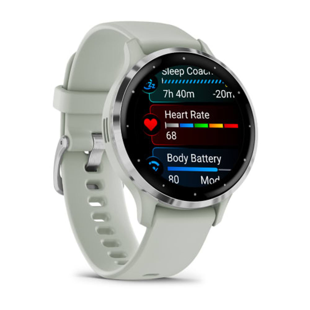 Смарт часы Garmin Venu 3S серо-зеленый с серебристым безелем