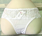 Женские трусики-бразилиана с широким поясом из кружева (Размер: XL) (Цвет: белый)