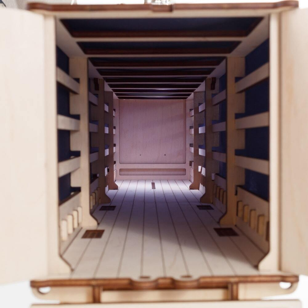 Тентованный полуприцеп к Тягачу Король дорог от EWA - Деревянный конструктор, сборная механическая модель, 3D пазл