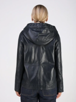 Кожаная куртка демисезонная с капюшоном
