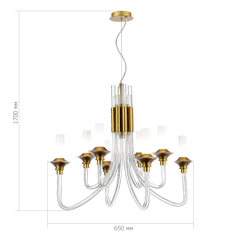 SL1241.203.08 Люстра подвесная ST-Luce Золотистый/Белый E14 8*40W VETRANO