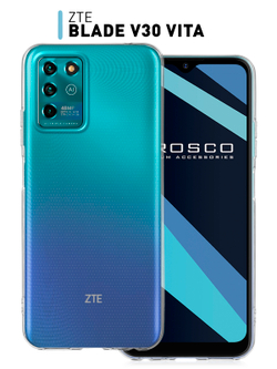 Чехол ROSCO для ZTE Blade V30 Vita оптом (арт. ZTE-V30VITA-TPU-TRANSPARENT)