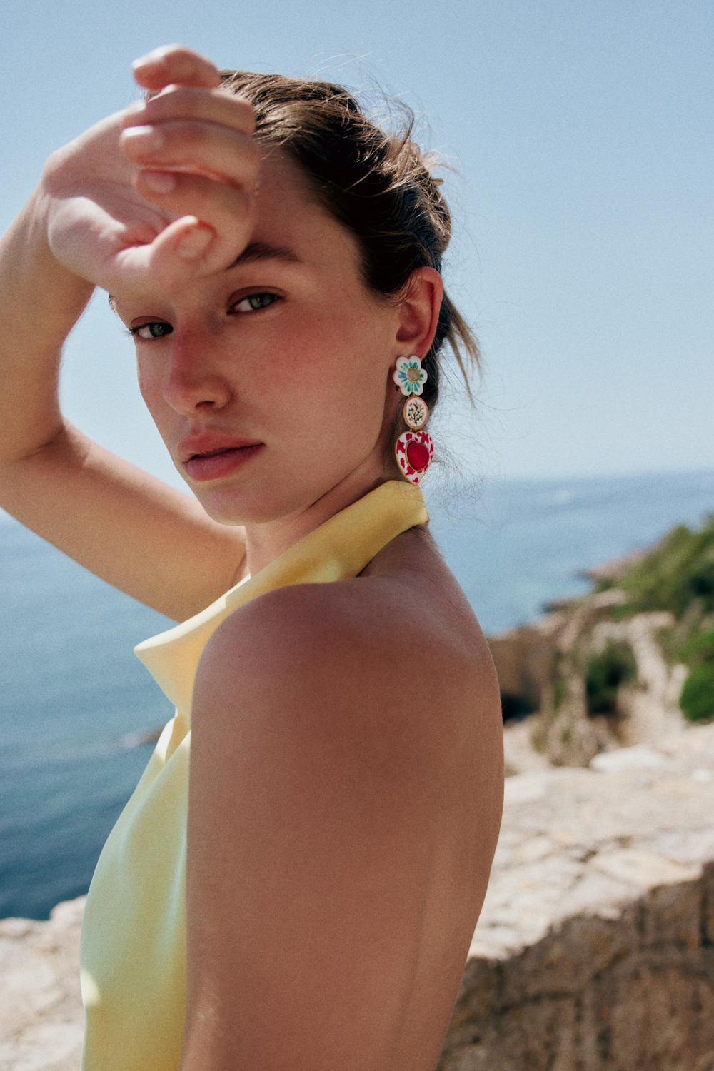 ZARA СЕРЬГИ С ПОДВЕСКАМИ ИЗ СМОЛЫ, РАЗНОЦВЕТНЫЙ