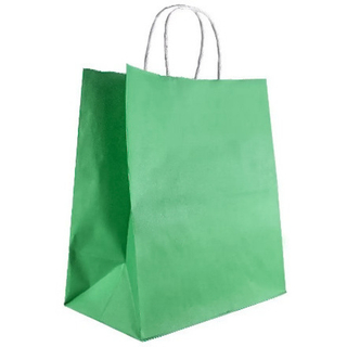Пакет Крафт 240*140*280 Зеленый с кручеными ручками 1 шт