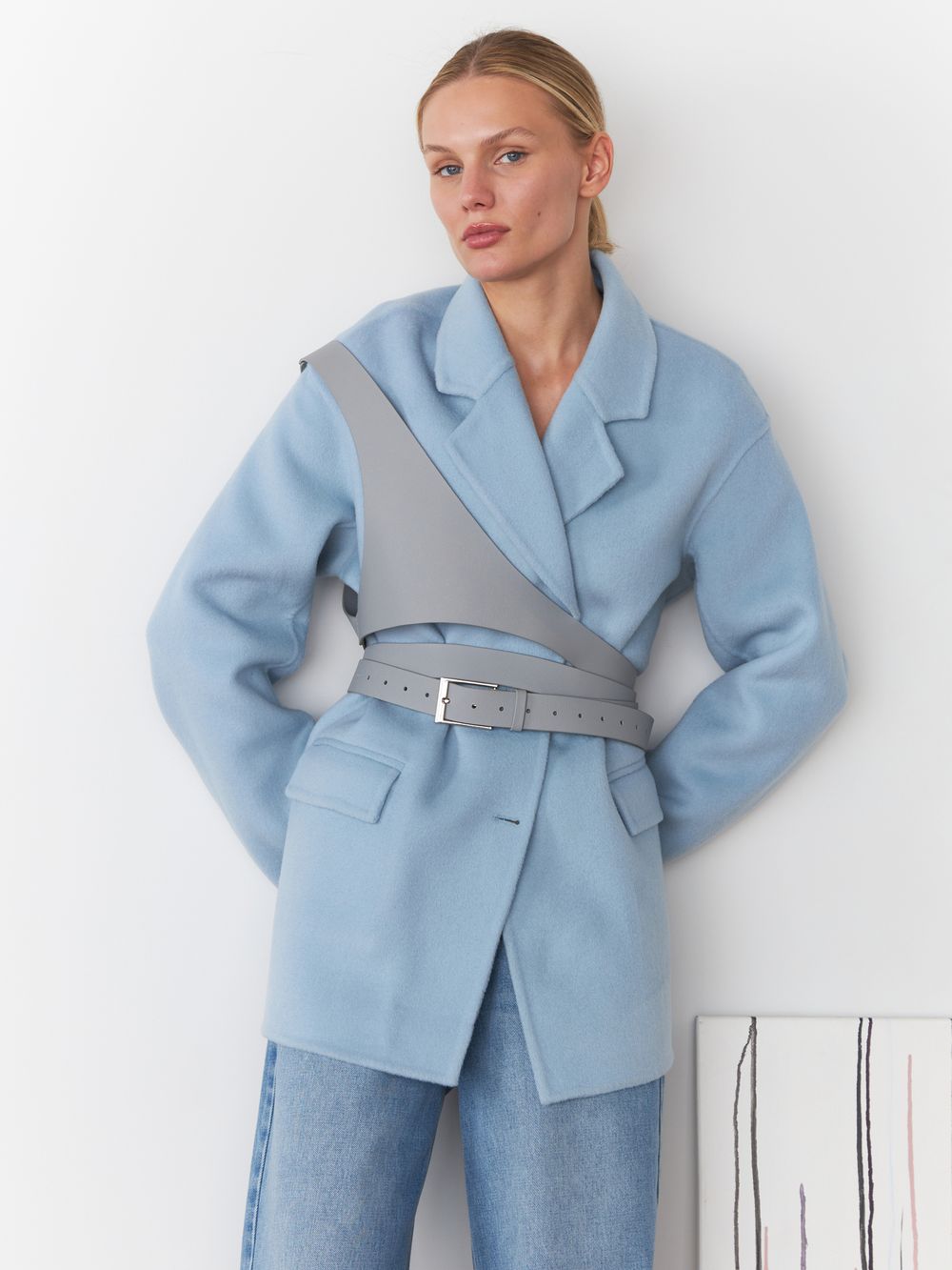 РЕМЕНЬ-ПОРТУПЕЯ SILVER GREY