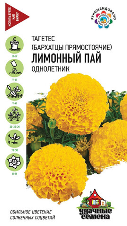 Бархатцы прямостоячие Лимонный пай