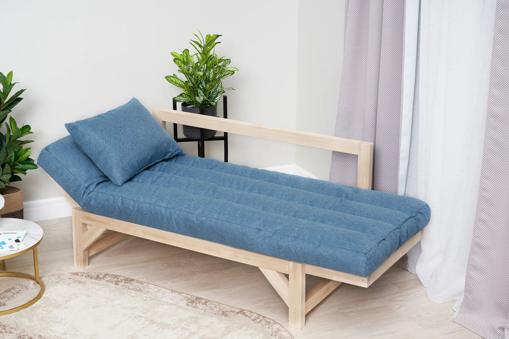 Диван кушетка Элиза, рогожка, синий