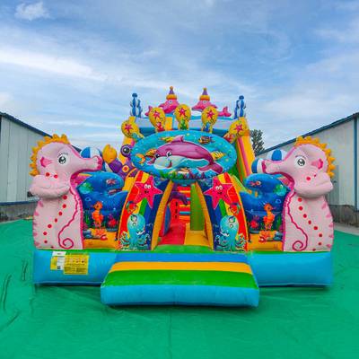 Коммерческий надувной батут «В гостях у дельфинов 3», 10*5*5 м