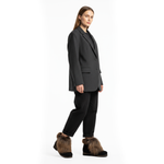 Унты-ботиночки женские из замши и лисы &quot;черное золото&quot;