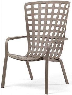 Лаунж кресло Folio пластиковое светло-серое (тортора) Nardi Италия