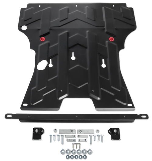 Защита картера и КПП АвтоБроня для Audi A4 B8 (V - все) 2007-2015/Audi A5 8T (V - все) 2007-2016, штампованная, сталь 1.8 мм, с крепежом, 111.00324.1