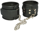 Кожаные черные оковы на липучках (Цвет: черный)