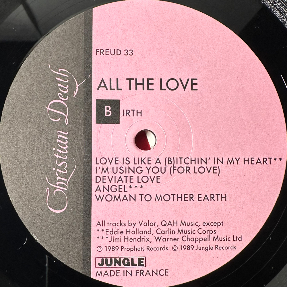 Christian Death ‎– All The Love All The Hate (Франция 1989г.)