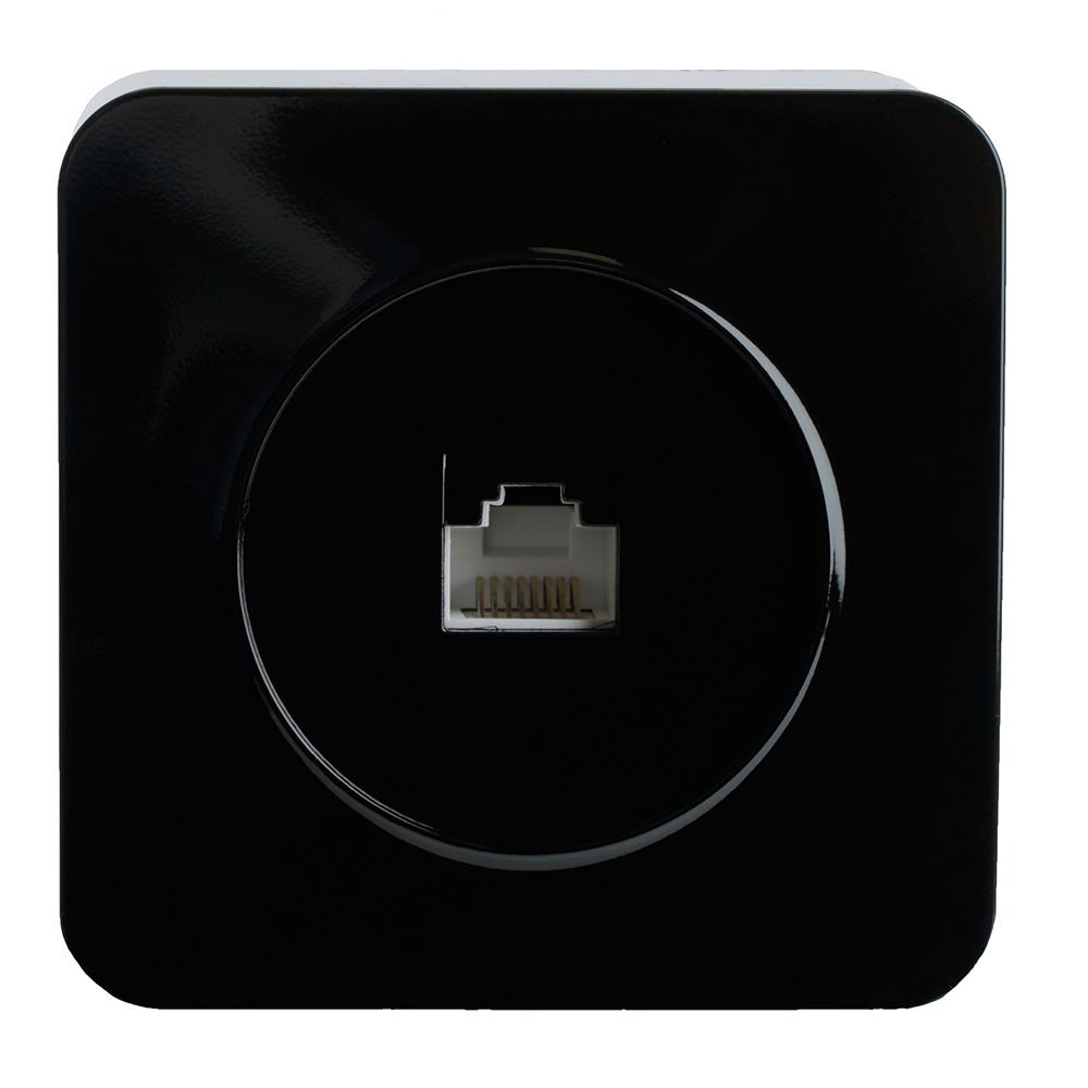 Розетка RJ-45 открытой установки, 1-местная, STEKKER, серия София, черный, MST00-20-02 49312