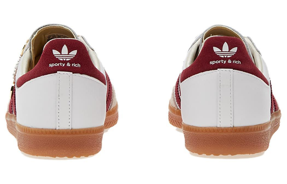 SPORTY & RICH x adidas originals Samba lightweight, breathable, non-slip, wear-resistant low-top sneakers for men and women with the same style of white and red