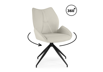 Стул на металлокаркасе Woodville Miranda 360 крутящийся beige, black, ножки черные