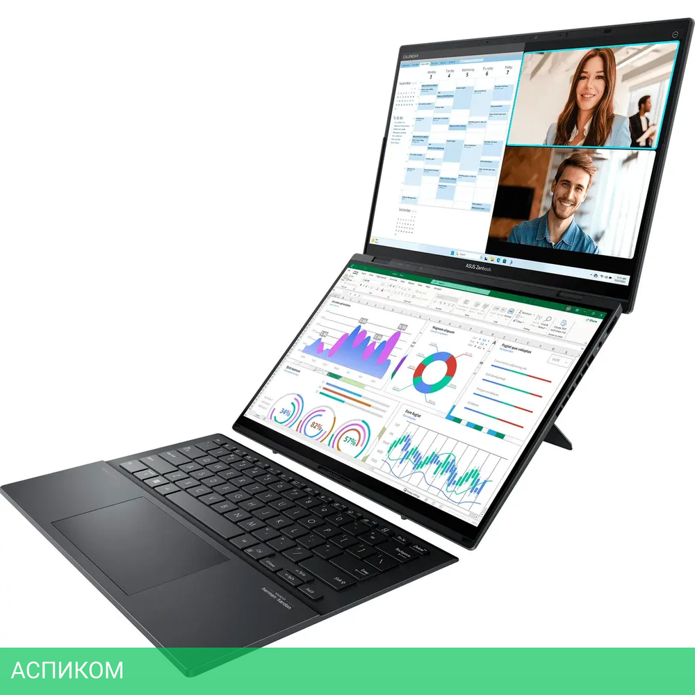 Ноутбук ASUS Zenbook Duo UX8406CA-QL080W Inkwell Gray (90NB14X1-M00340)