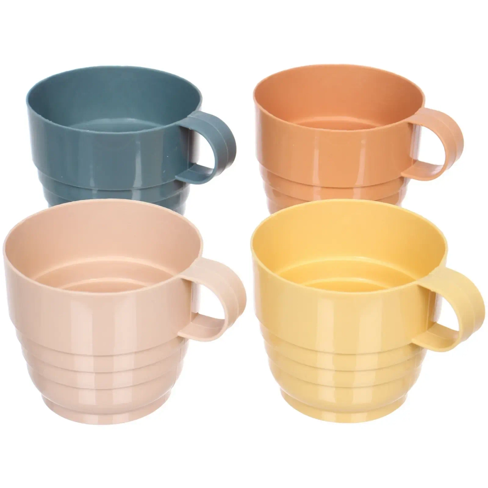 Кружка пластиковая 250мл в наборе 4шт «Пикник», цвета микс