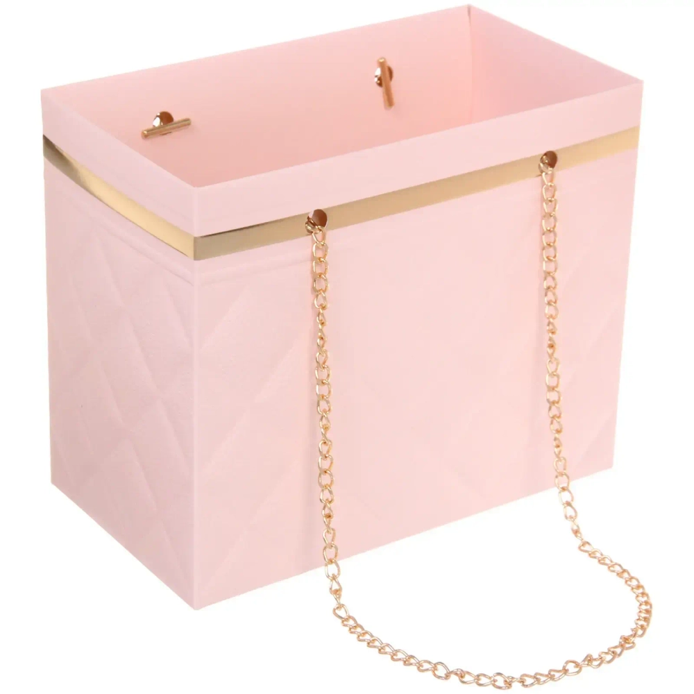 Пакет для цветов и подарков «Стиль» 18*10*15 см, розовый