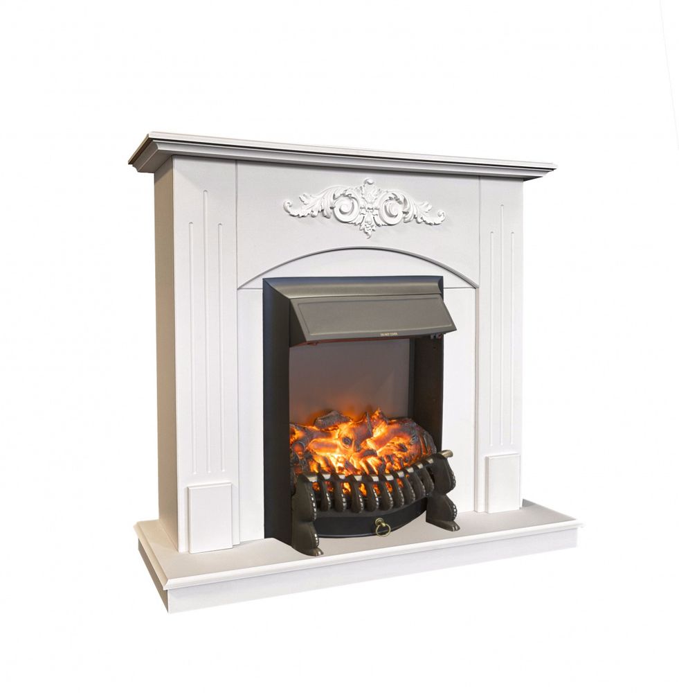 Электрокамин RealFlame Nikki WT белый матовый с очагом Fobos Lux Black