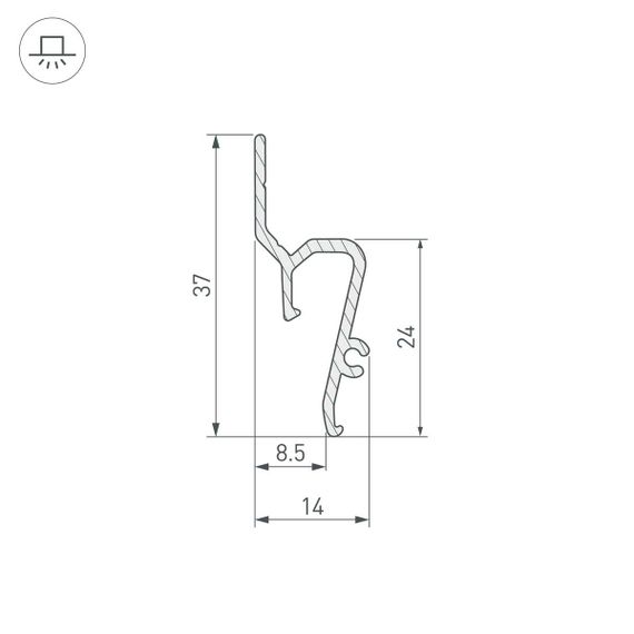Профиль Arlight Stretch-Shadow-Tech-Vent-2000 Black 041160
