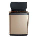 Ведро для мусора сенсорное, прямоугольное, широкое, внутр ведро, Foodatlas JAH-5111, 20 л (золотой)