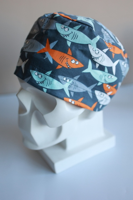 Медицинский колпак (Принт «Акулы на сером»)