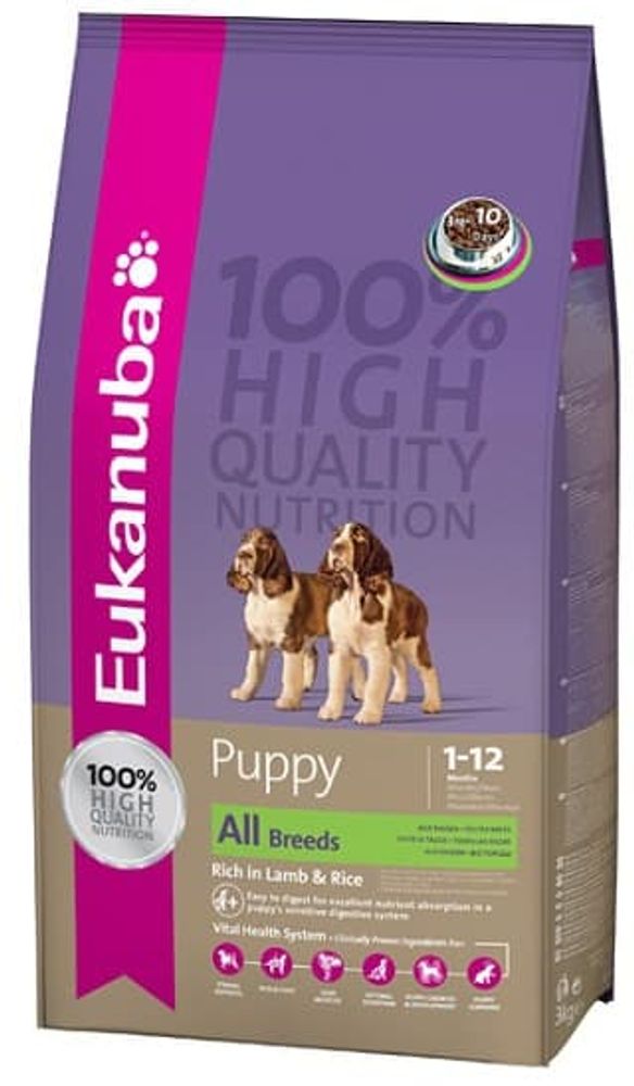 Eukanuba Dog Puppy & Junior корм для щенков всех пород с ягненком и рисом 12 кг Eukanuba Dog Puppy & Junior корм для щенков всех пород с ягненком и рисом 12 кг