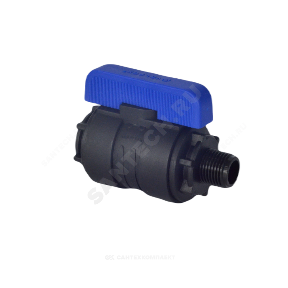Кран шаровой компрессионный ПЭ Ду 26 1"x3/4" НР/ВР Ру16 VALFEX 1210012100034