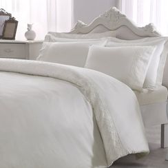 Постельное белье MINERVA кремовый  с кружевом   TIVOLYO HOME Турция