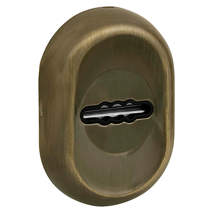 Накладка на сувальдный замок ESC.S-auto/CRE/OV.13 (ESC-13S) с авт. шторками AB зелёная бронза