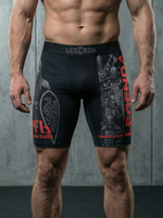 Компрессионные шорты мужские черные LEGENDA Рать красная