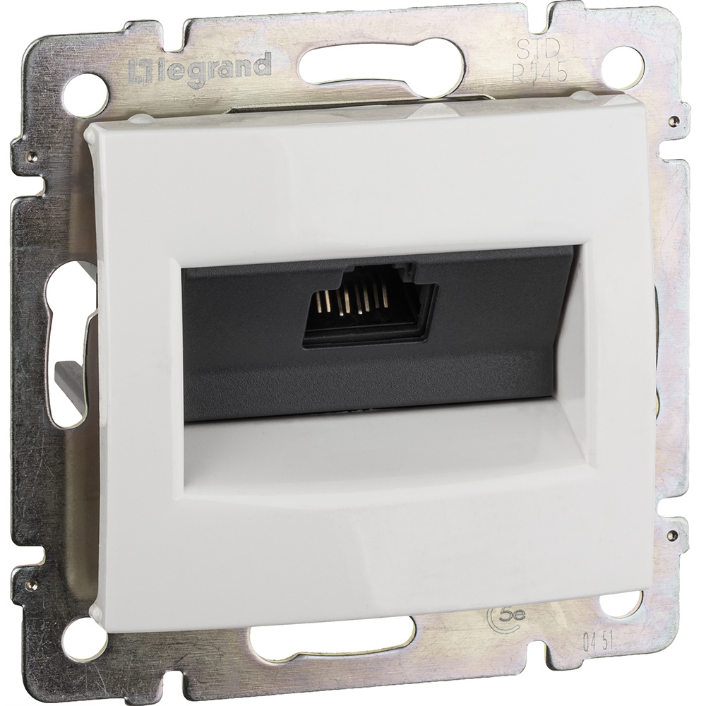 Розетка компьютерная RJ45 категория 5e UTP с захватами - белый Valena Classic LEGRAND