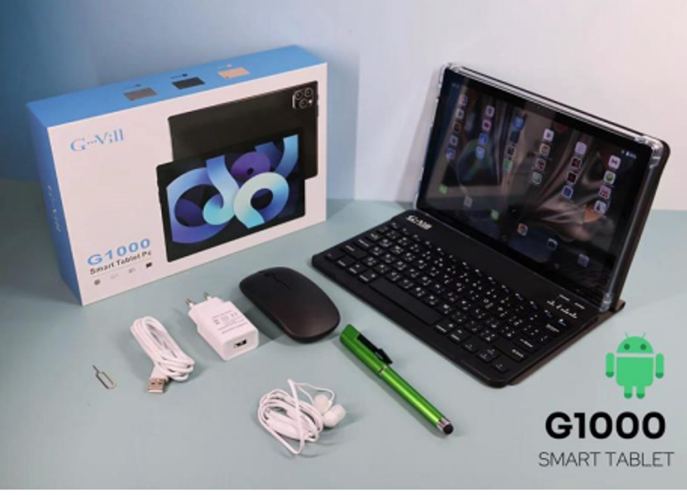 Планшет G-Vill G1000, Android 13, 16GB/512GB, 2 SIM, LTE, 8000mAh, 10.1" черный